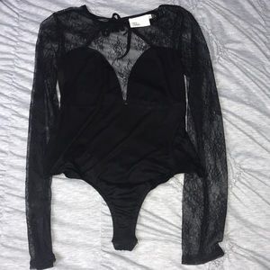 Black lace bodysuit. Medium